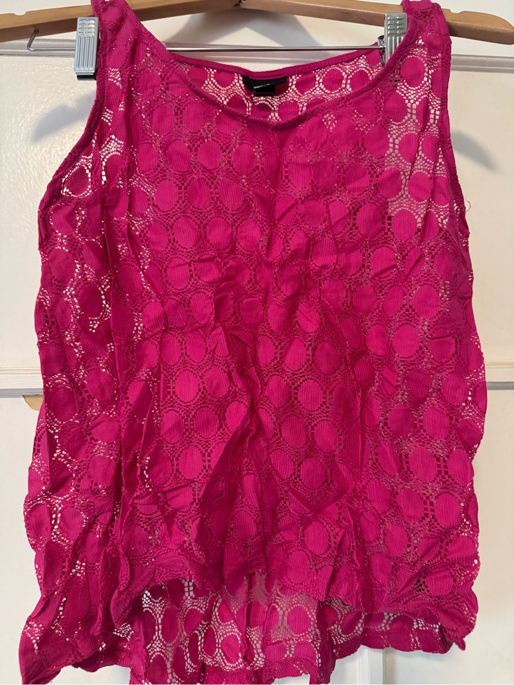 Mossimo Supply Co. Hot Pink Lace Circle-Pattern Tank